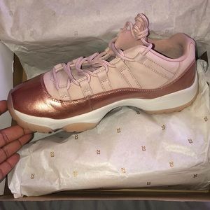Rose gold air Jordan 11 retro low.